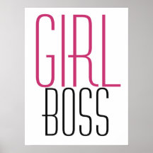 Meisje Baas Typografie Roze Zwart