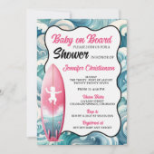 Meisje Baby aan boord Baby shower uitnodiging (Voorkant)