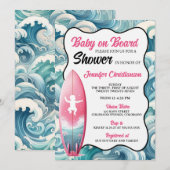 Meisje Baby aan boord Baby shower uitnodiging (Voorkant / Achterkant)