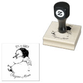 Meisje Baby Angel Geboorte Aankondiging Rubberstempel (Gestempeld)