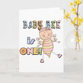 Meisje Baby Bee 1e Verjaardag Tshirts en geschenke Kaart (Gele Bloem)