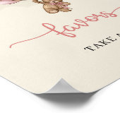 Meisje baby beer roze bruine ballonnen gunsten tek poster (Hoek)