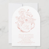 Meisje Baby brouwt  roze bloemendouche Kaart (Voorkant)