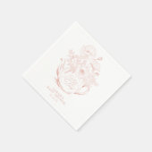 Meisje Baby brouwt  roze bloemendouche Servet (Hoek)