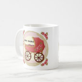 Meisje Baby Buggy Koffiemok (Voorkant links)