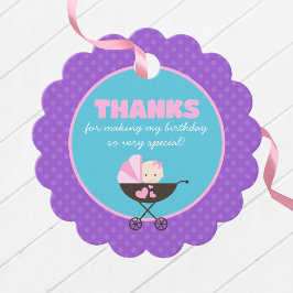 Meisje Baby Doll Verjaardagsfeest Bedankt Favoriet Bedankjes Labels