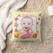 Meisje Baby Fotosjabloon Bunny Butterflies Flowers Kussen (Deken)