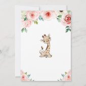 Meisje Baby Giraffe Verjaardagsfeestuitnodiging Kaart (Achterkant)