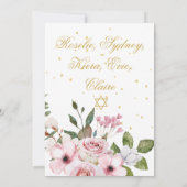 Meisje Baby Hebreeuws Meerdere Naming Ceremonie Kaart (Achterkant)