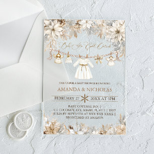 Meisje Baby Het is koud buiten Baby shower Acryl Uitnodigingen