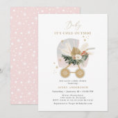 Meisje Baby Het is koud buiten Baby shower Kaart (Voorkant / Achterkant)