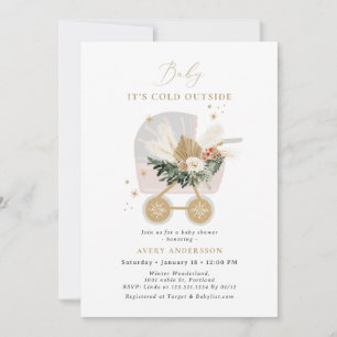 Meisje Baby Het is koud buiten Baby shower Kaart