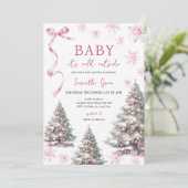 Meisje Baby Het is koud Buiten Kerst Baby shower Kaart (Staand voorkant)