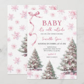 Meisje Baby Het is koud Buiten Kerst Baby shower Kaart (Voorkant / Achterkant)