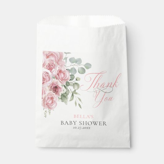 Meisje Baby in Bloom Baby shower Bedankt Bedankzakje (Voorkant)