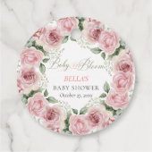 Meisje Baby in Bloom Baby shower Cadeaus Bedankjes Labels (Achterkant)