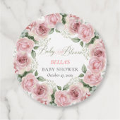 Meisje Baby in Bloom Baby shower Cadeaus Bedankjes Labels (Voorkant)