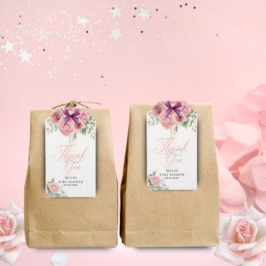 Meisje Baby in Bloom Baby shower Gift Label Cadeaulabel