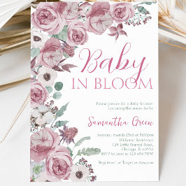 Meisje Baby in Bloom Baby Shower Kaart