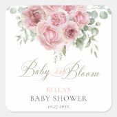 Meisje Baby in Bloom Baby shower Stickers (Voorkant)