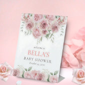 Meisje Baby in Bloom Baby shower Welkomstbord Reclamebord Met Voetstuk