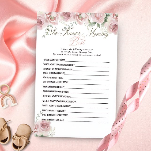 Meisje Baby in Bloom Baby shower Wie kent mama (Creator heeft geüpload)