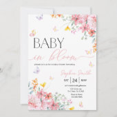 Meisje Baby in Bloom Butterfly Baby shower Kaart (Voorkant)