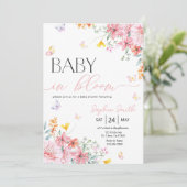 Meisje Baby in Bloom Butterfly Baby shower Kaart (Staand voorkant)