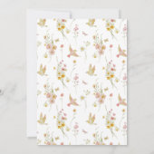 Meisje Baby in Bloom Coquette Bow Wildflower Douch Kaart (Achterkant)