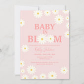 Meisje Baby in Bloom Daisy Bloemen Roze Baby showe Kaart (Voorkant)