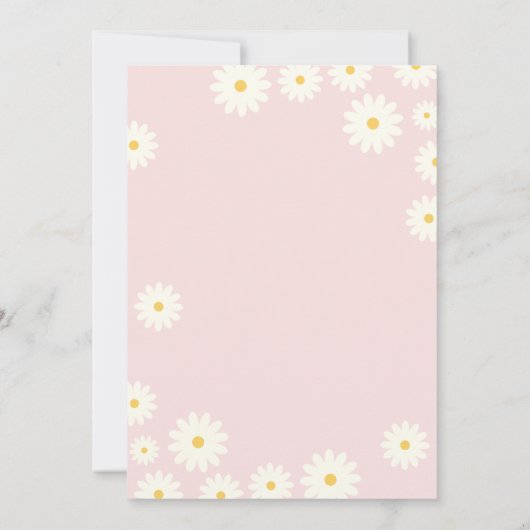 Meisje Baby in Bloom Daisy Bloemen Roze Baby showe Kaart (Achterkant)