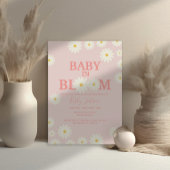 Meisje Baby in Bloom Daisy Bloemen Roze Baby showe Kaart