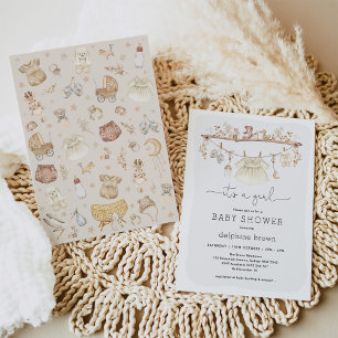 Meisje Baby Kleding Bohemian Nursery Baby shower Kaart