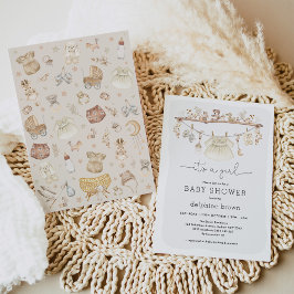 Meisje Baby Kleding Bohemian Nursery Baby shower Kaart