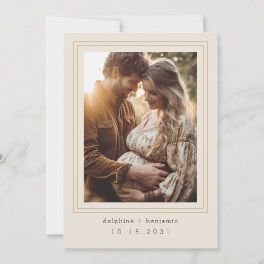 Meisje Baby Kleding Boho Neutral Tone Baby shower Kaart (Achterkant)