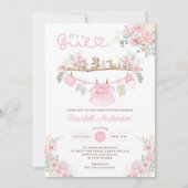 Meisje Baby Kleding Roze Bloemen Wasserij Baby sho Kaart (Voorkant)