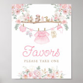 Meisje Baby Kleding Roze Clothesline Favorieten Te Poster (Voorkant)