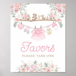 Meisje Baby Kleding Roze Clothesline Favorieten Te Poster