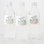 Meisje Baby Olifant Baby shower Waterfles Labels Etiket (Flessen)