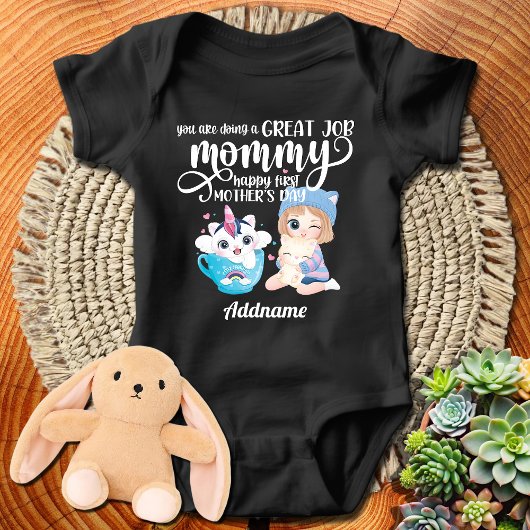 Meisje Baby Onesie Gelukkig 1e Moederdag  Romper