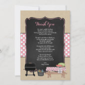 Meisje Baby Q dank u notitie gedicht / BBQ baby sh Kaart (Voorkant)