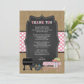 Meisje Baby Q gedicht dank u notitiekaart Kaart (Staand voorkant)