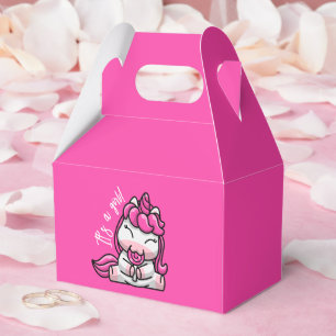 Meisje Baby Roze Eenhoorn Gender Reveal Party Bedankdoosjes