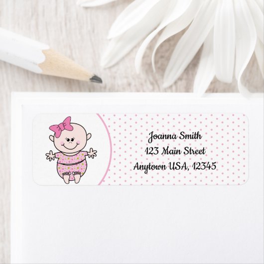 Meisje Baby Schattige grillig Dragen van een Roze  Etiket (Insitu)