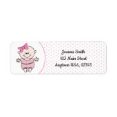 Meisje Baby Schattige grillig Dragen van een Roze  Etiket (Voorkant)