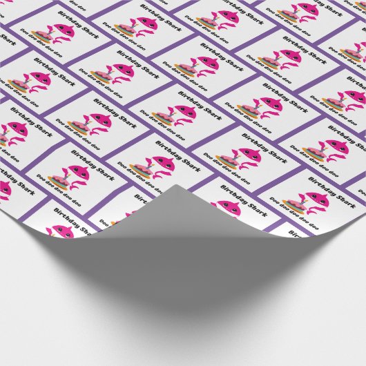 Meisje baby Shark inpakpapier (Hoek)