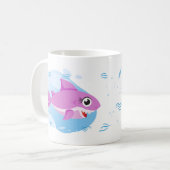 Meisje Baby Shark - Roze Koffiemok (Voorkant links)