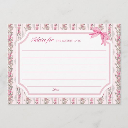 Meisje Baby shower advies voor de ouders te zijn (Voorkant)