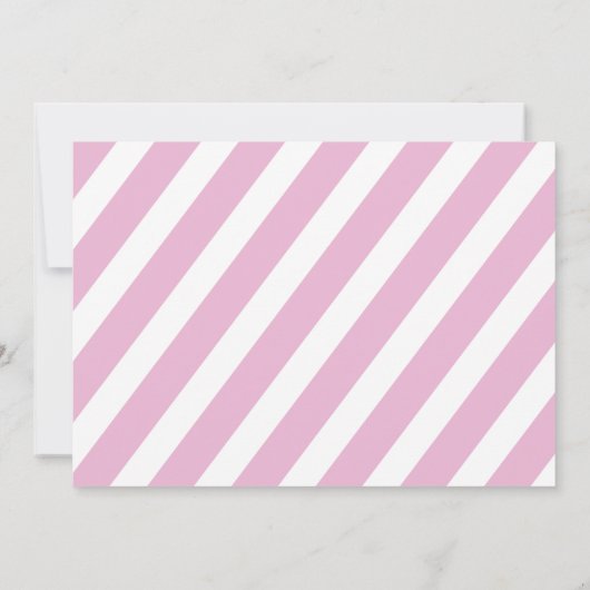 Meisje Baby shower Ahoy Bows Schattige Stripe Roze Kaart (Achterkant)