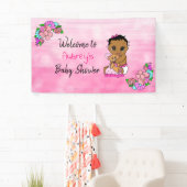 Meisje Baby shower Banner, Baby Meisje Pink Spandoek (Insitu)